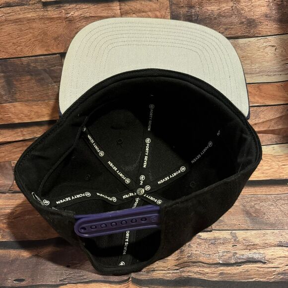 Colorado Rockies Hat Snapback Adjustable Cap Black Purple Baseball MLB 47 Brand - Picture 5 of 9